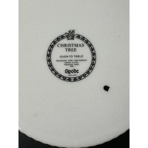 Spode Christmas Tree Porcelain Souffle Dish Serving Bowl 3 Pint Made in England - Picture 8 of 8